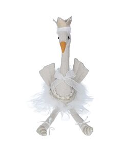 Gisela Graham Fabric Sitting Princess Swan